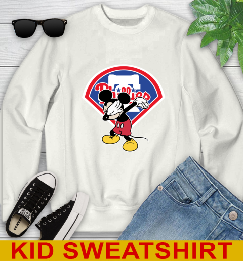 Philadelphia Phillies MLB Baseball Dabbing Mickey Disney Sports Youth Sweatshirt