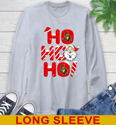 Ottawa Senators NHL Hockey Ho Ho Ho Santa Claus Merry Christmas Shirt Long Sleeve T-Shirt 6