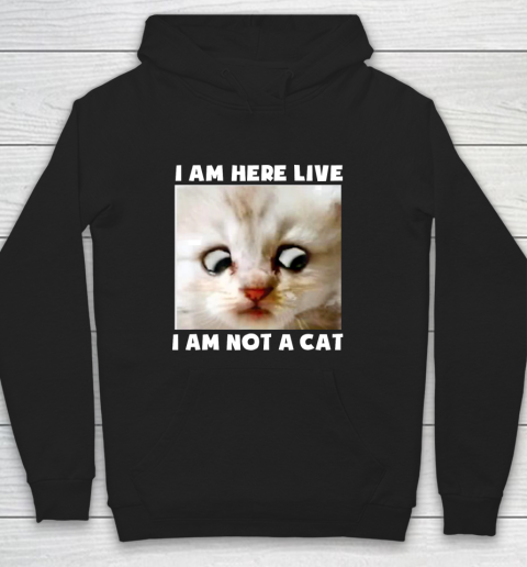I Am Here Live I Am Not A Cat Funny Lawyer Cat Meme Hoodie