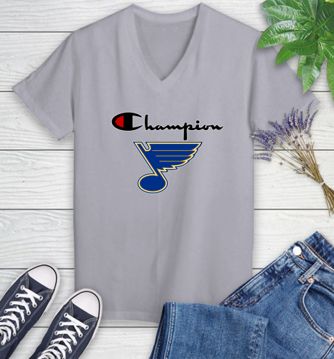 NHL Hockey St.Louis Blues Champion Shirt Women's V-Neck T-Shirt 2