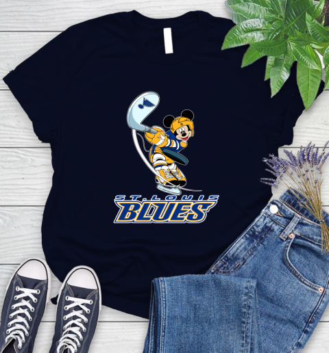 NHL Hockey St.Louis Blues Cheerful Mickey Mouse Shirt Women's T-Shirt 3