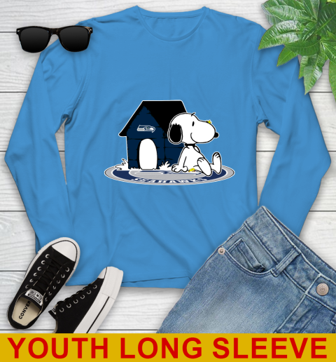 NFL Football Seattle Seahawks Snoopy The Peanuts Movie Shirt Youth Long Sleeve 8
