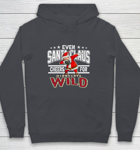 Minnesota Wild Even Santa Claus Cheers For Christmas NHL Youth Hoodie 5