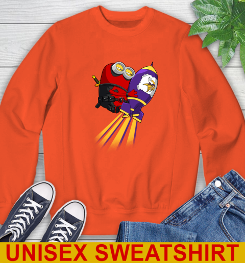 NFL Football Minnesota Vikings Deadpool Minion Marvel Shirt Sweatshirt 3