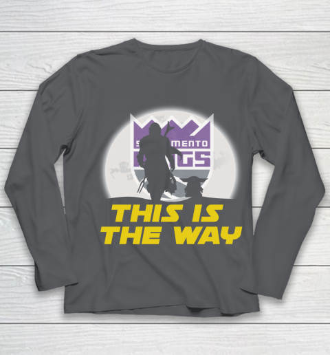 Sacramento Kings NBA Basketball Star Wars Yoda And Mandalorian This Is The Way Youth Long Sleeve 6