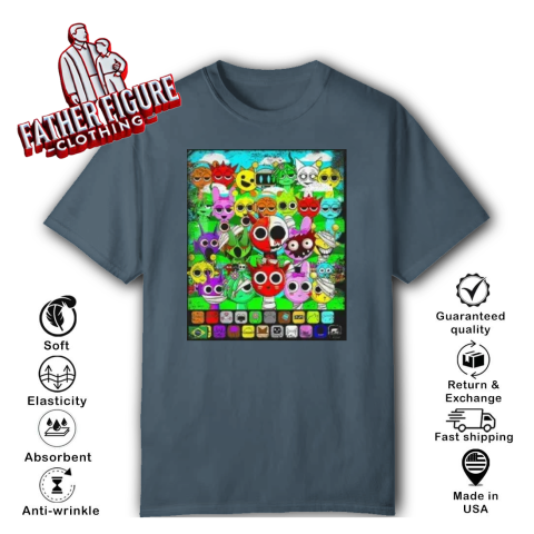通販 送料無料  Sprunki Beats Clothing Figure Father - T-Shirt Team ミュージシャン
