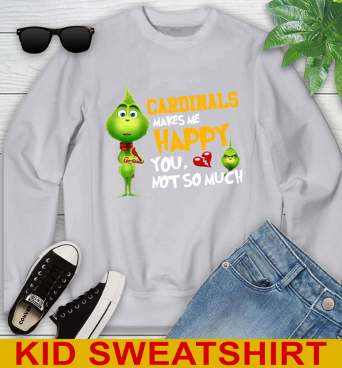 MLB St.Louis Cardinals Makes Me Happy You Not So Much Grinch Baseball Sports Youth Sweatshirt 3