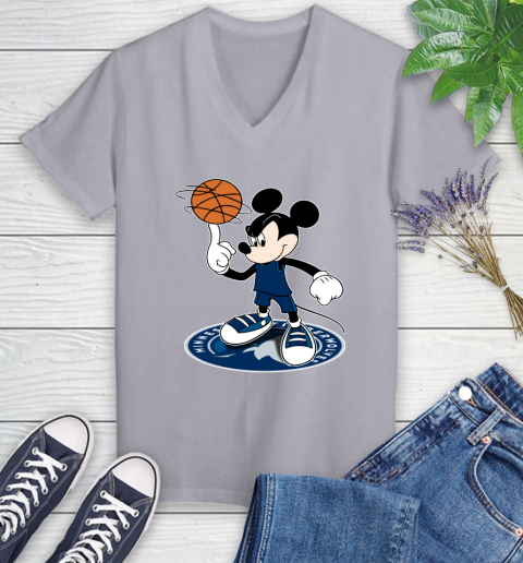 NBA Basketball Minnesota Timberwolves Cheerful Mickey Disney Shirt Women's V-Neck T-Shirt 4