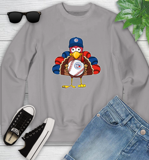 Toronto Blue Jays Turkey thanksgiving Youth Sweatshirt 4