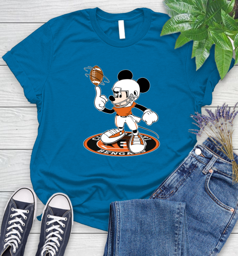 NFL Football Cincinnati Bengals Cheerful Mickey Disney Shirt Women's T-Shirt 8