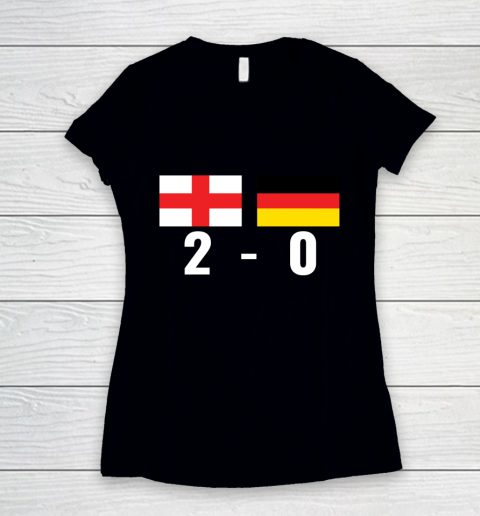 England  Germany 2 0 Euro Football Championship Women's V-Neck T-Shirt