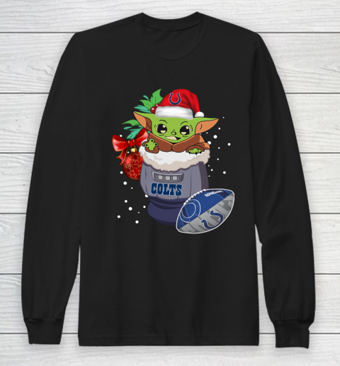 Indianapolis Colts Christmas Baby Yoda Star Wars Funny Happy NFL Long Sleeve T-Shirt