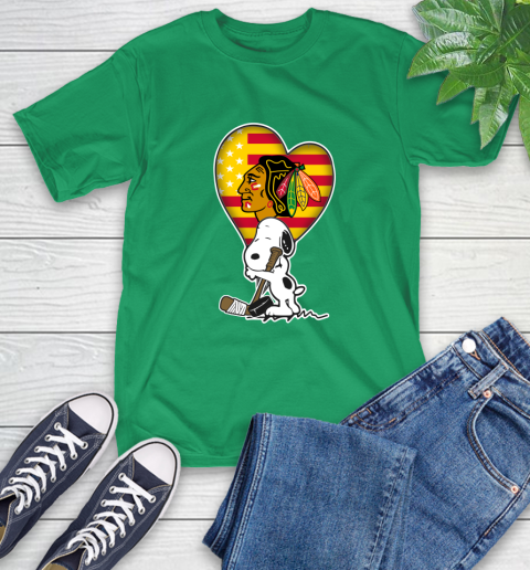 Chicago Blackhawks NHL Hockey The Peanuts Movie Adorable Snoopy T-Shirt 7