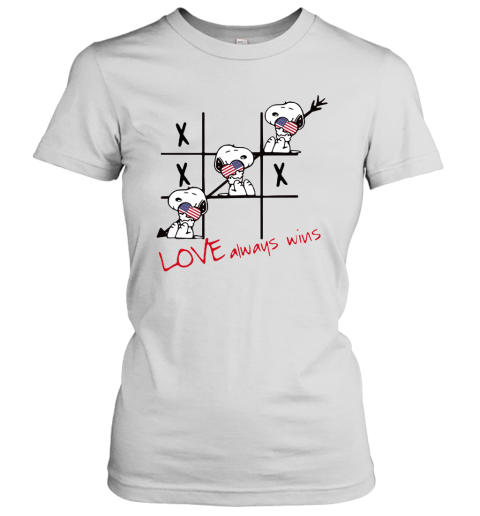 Snoopy Tic Tac Toe American Love Always Win Women's T-Shirt