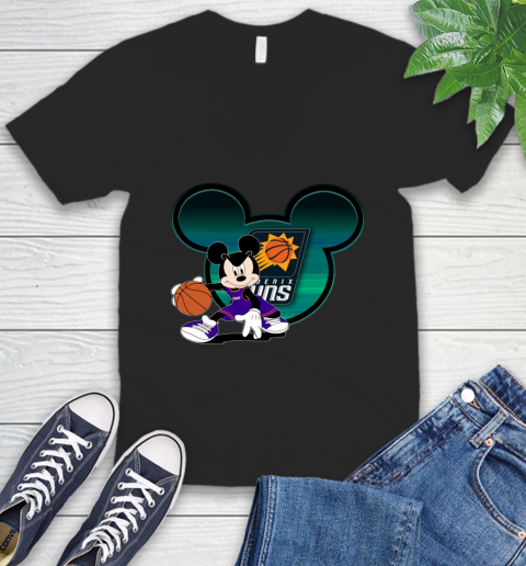 NBA Phoenix Suns Mickey Mouse Disney Basketball V-Neck T-Shirt 2