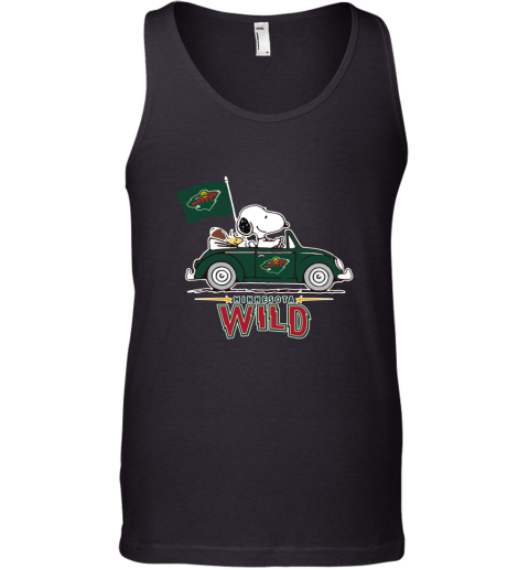 Snoopy And Woodstock Ride The Minnesota Wilds Car NHL Tank Top