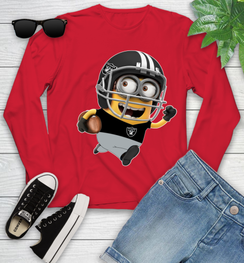 NFL Oakland Raiders Minions Disney Football Sports Youth Long Sleeve 11