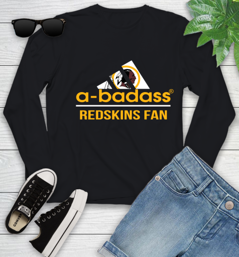 NFL A Badass Washington Redskins Fan Adidas Football Sports Youth Long Sleeve