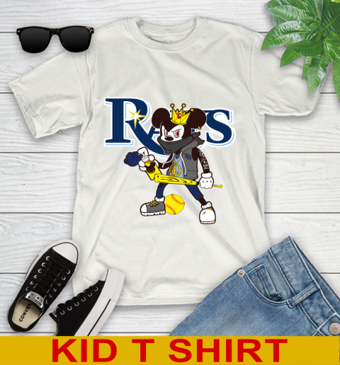 Tampa Bay Rays MLB Baseball Mickey Peace Sign Sports Youth T-Shirt
