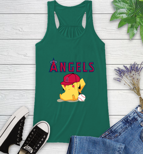 MLB Pikachu Baseball Sports Los Angeles Angels Racerback Tank 7