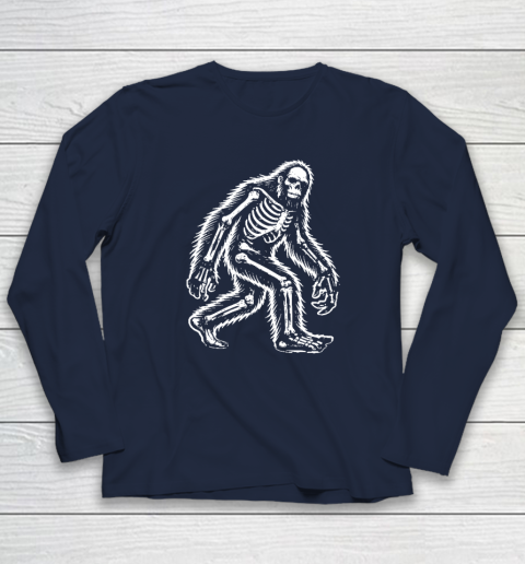 Funny Bigfoot Sasquatch Halloween Skeleton Long Sleeve T-Shirt 2