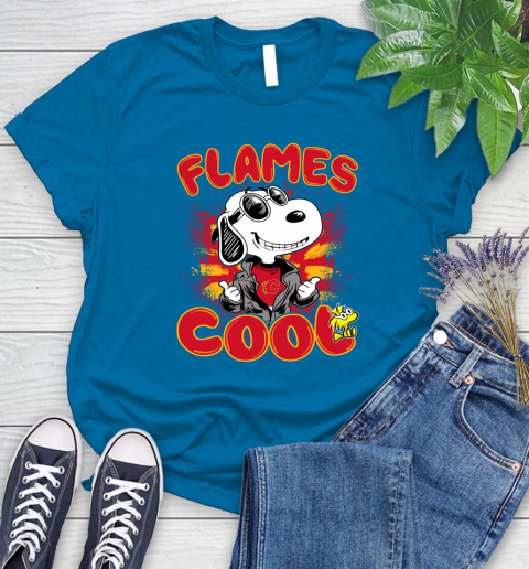 NHL Hockey Calgary Flames Cool Snoopy Shirt Women's T-Shirt 8