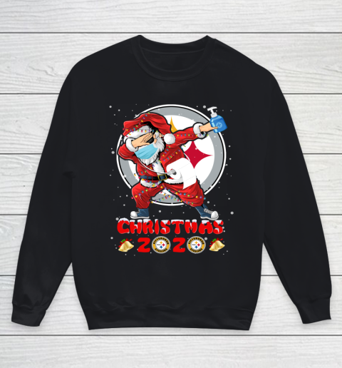 Pittsburgh Steelers Funny Santa Claus Dabbing Christmas 2020 NFL Youth Sweatshirt