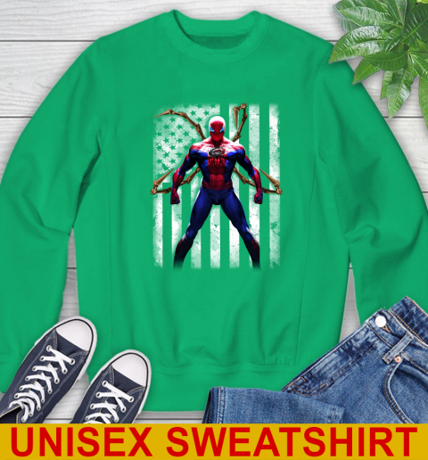 NHL Hockey Carolina Hurricanes Spider Man Avengers Marvel American Flag Shirt Sweatshirt 8