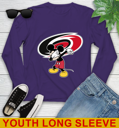 Carolina Hurricanes NHL Hockey Dabbing Mickey Disney Sports Youth Long Sleeve 5