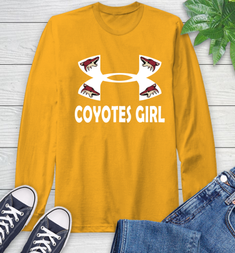 NHL Arizona Coyotes Girl Under Armour Hockey Sports Long Sleeve T-Shirt 2