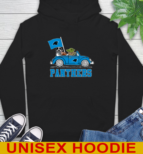 NFL Football Carolina Panthers Darth Vader Baby Yoda Driving Star Wars Shirt Hoodie 2