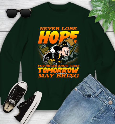 Pittsburgh Penguins NHL Hockey ootball Mickey Disney Never Lose Hope Youth Sweatshirt 9