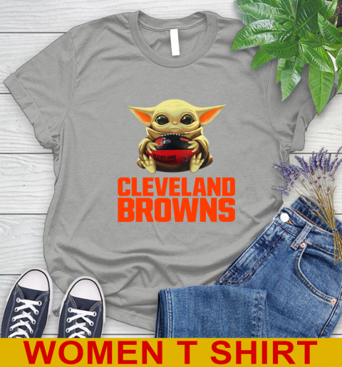 NFL Football Cleveland Browns Baby Yoda Star Wars Shirt Women's T-Shirt 11