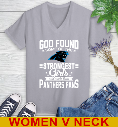 Carolina Panthers NFL Football God Found Some Of The Strongest Girls Adoring Fans Women's V-Neck T-Shirt 4