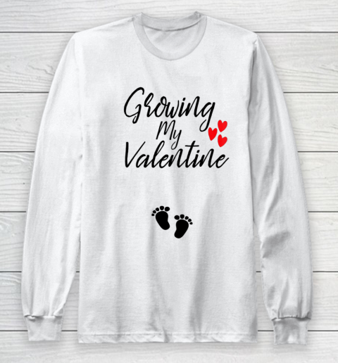 Womens Growing My Valentine Great Family Gift Long Sleeve T-Shirt