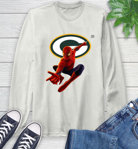 NFL Spider Man Avengers Endgame Football Green Bay Packers Long Sleeve T-Shirt 12