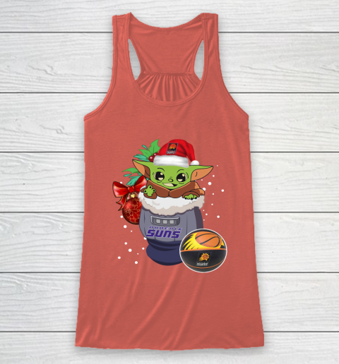 Phoenix Suns Christmas Baby Yoda Star Wars Funny Happy NBA Racerback Tank 4