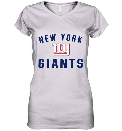 New York Giants NFL Line Gray Victory Women's V-Neck T-Shirt
