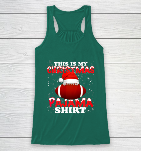 Football Christmas Gifts Santa Hat Funny Xmas Pajamas Racerback Tank 5