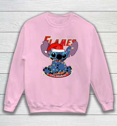 Calgary Flames NHL Hockey noel stitch Christmas Sweatshirt 5