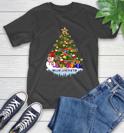 Columbus Blue Jackets Merry Christmas NHL Hockey Sports T-Shirt 2
