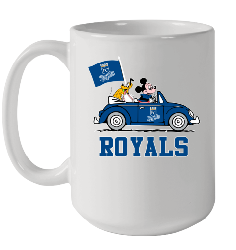 MLB Baseball Kansas City Royals Pluto Mickey Driving Disney Shirt Ceramic Mug 15oz