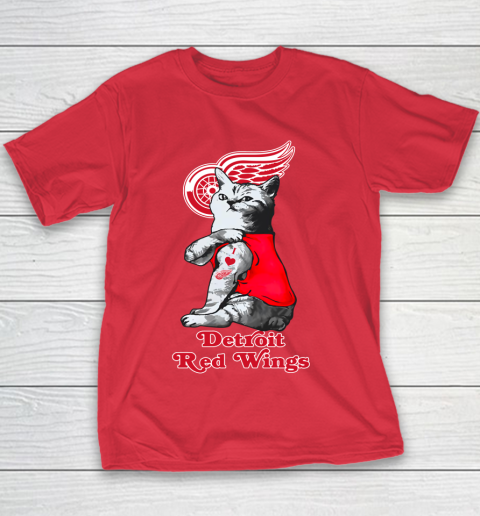 NHL My Cat Loves Detroit Red Wings Hockey Youth T-Shirt 7