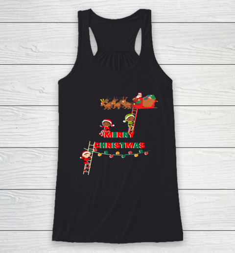 Merry Christmas With Elves Racerback Tank