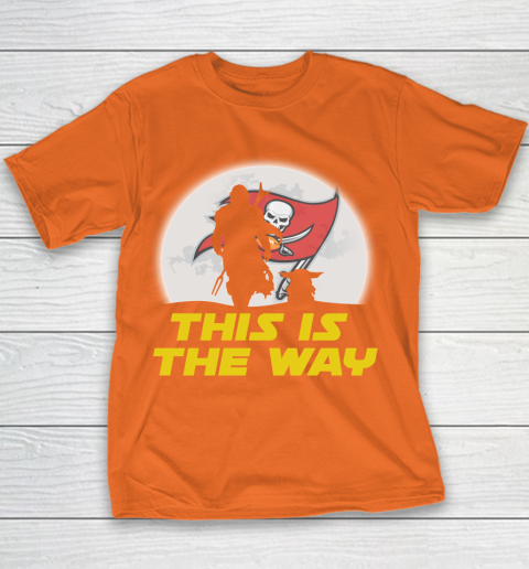 Tampa Bay Buccaneers NFL Football Star Wars Yoda And Mandalorian This Is The Way Youth T-Shirt 4