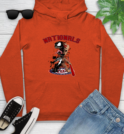 MLB Washington Nationals Baseball Venom Groot Guardians Of The Galaxy Youth Hoodie 5