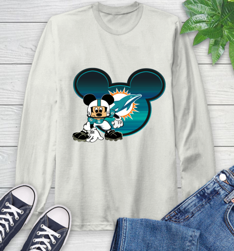 NFL Miami Dolphins Mickey Mouse Disney Football T Shirt Long Sleeve T-Shirt 12