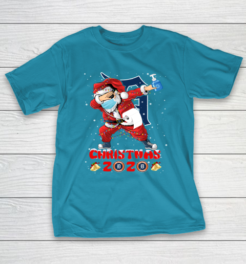 Detroit Tigers Funny Santa Claus Dabbing Christmas 2020 MLB T-Shirt 7