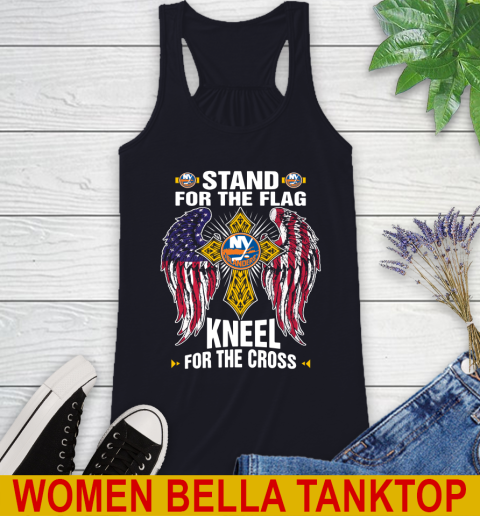 NHL Hockey New York Islanders Stand For Flag Kneel For The Cross Shirt Racerback Tank 8