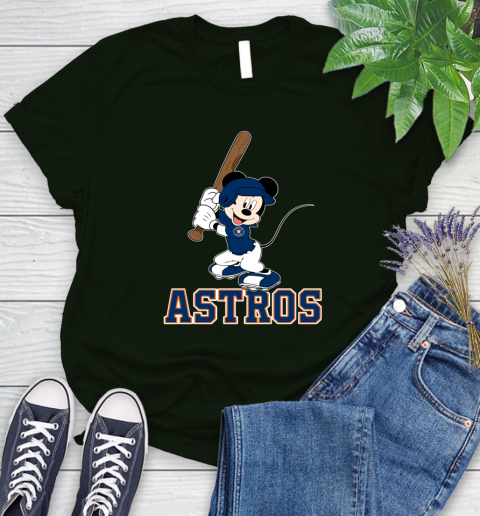 MLB Baseball Houston Astros Cheerful Mickey Mouse Shirt Women's T-Shirt 6